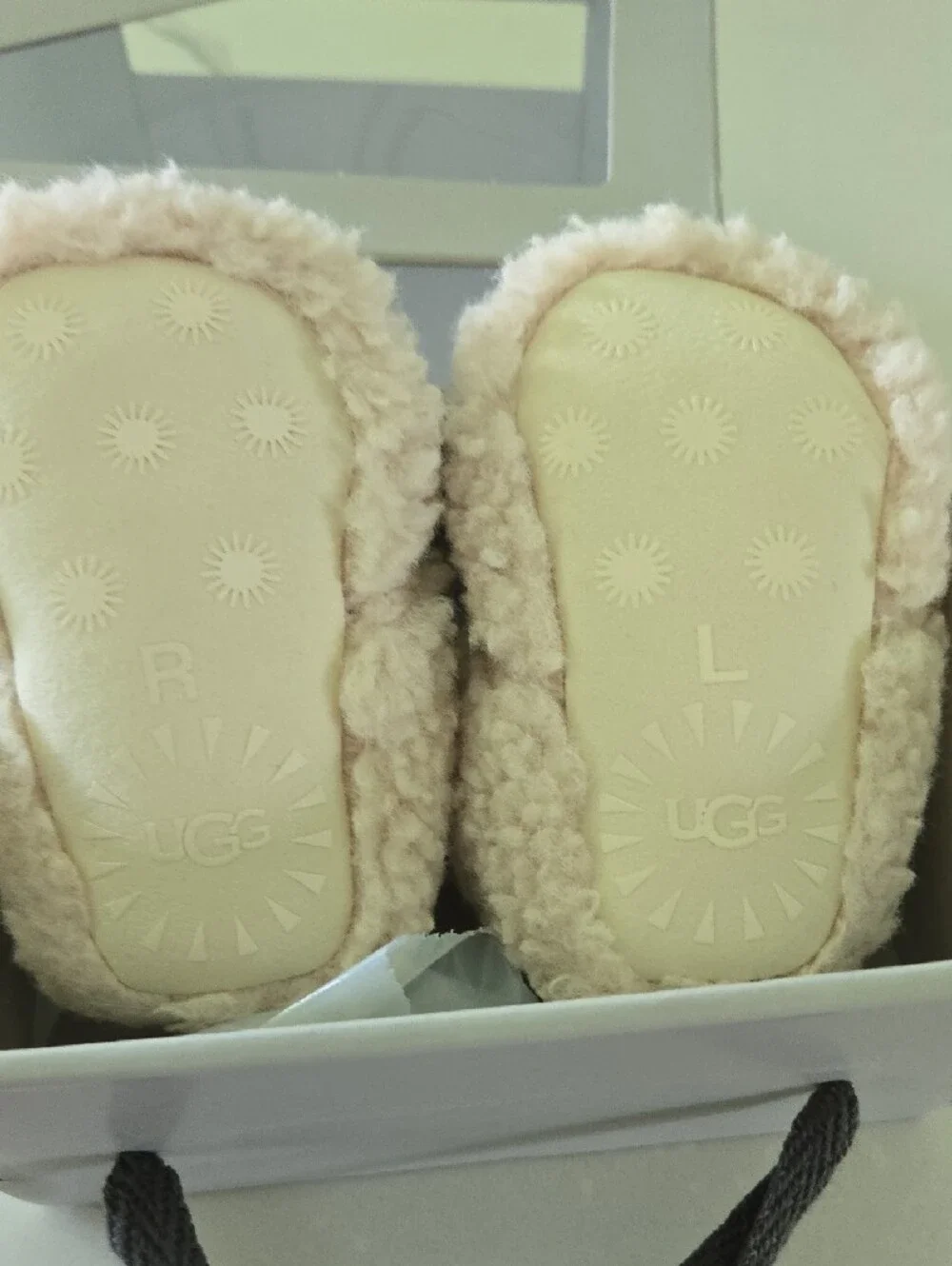 UGG Kids Plush Slip-On Booties in Pale Pink